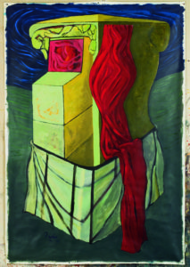 OTNI au rideau rouge -
Acrylique sur toile -
195x130 -
1994